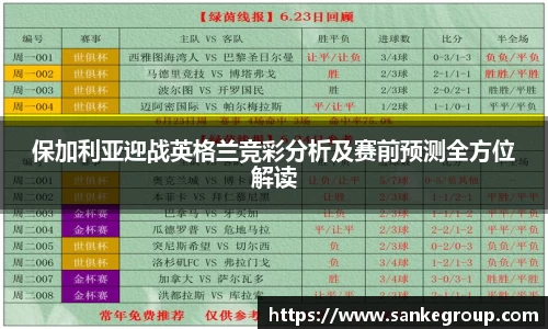 保加利亚迎战英格兰竞彩分析及赛前预测全方位解读